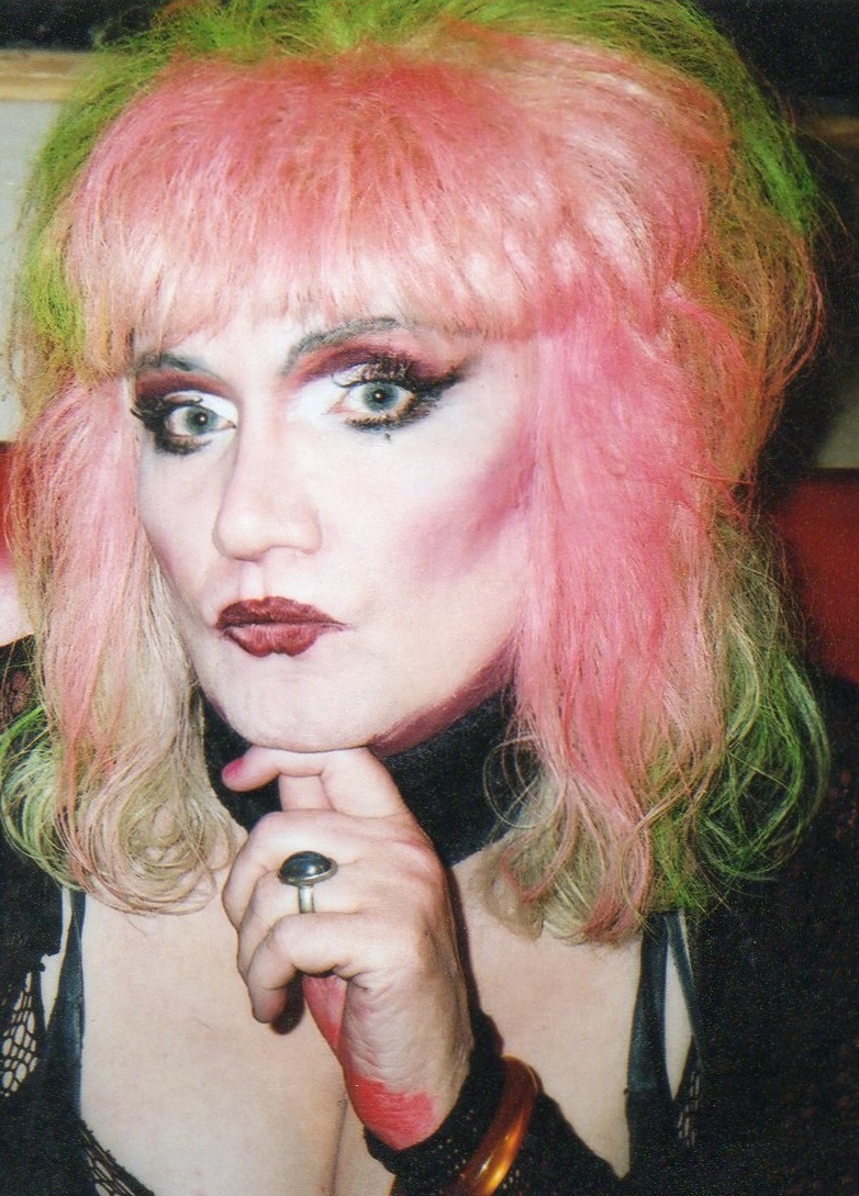 Jayne with pink and green hair