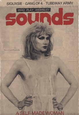 Jayne on the front cover of Sounds magazine
